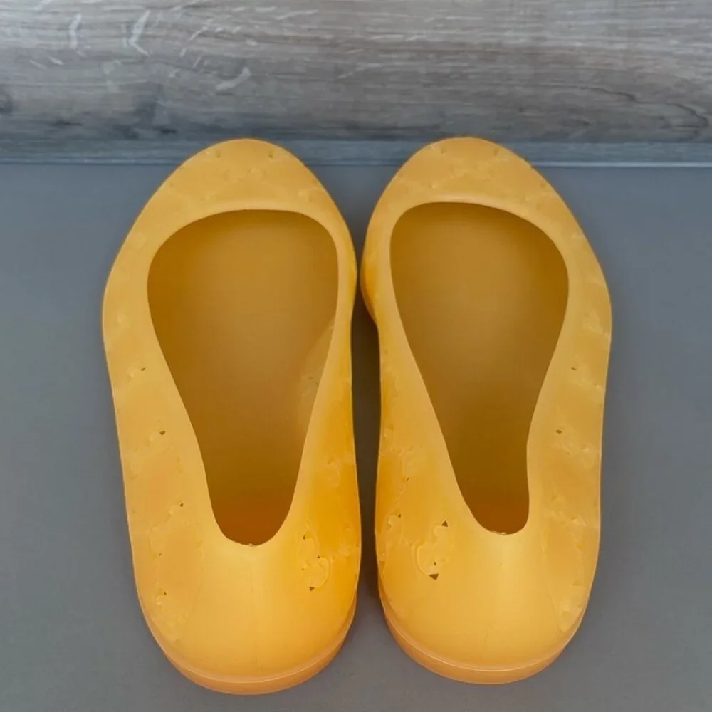 Authentic Gucci Yellow GG Rubber Jelly Ballet Flats EU 40 (US 9.5-10) NIB - Picture 8 of 15